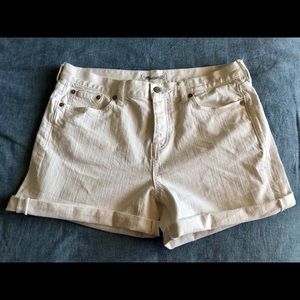 Madewell High Rise White Denim Shorts